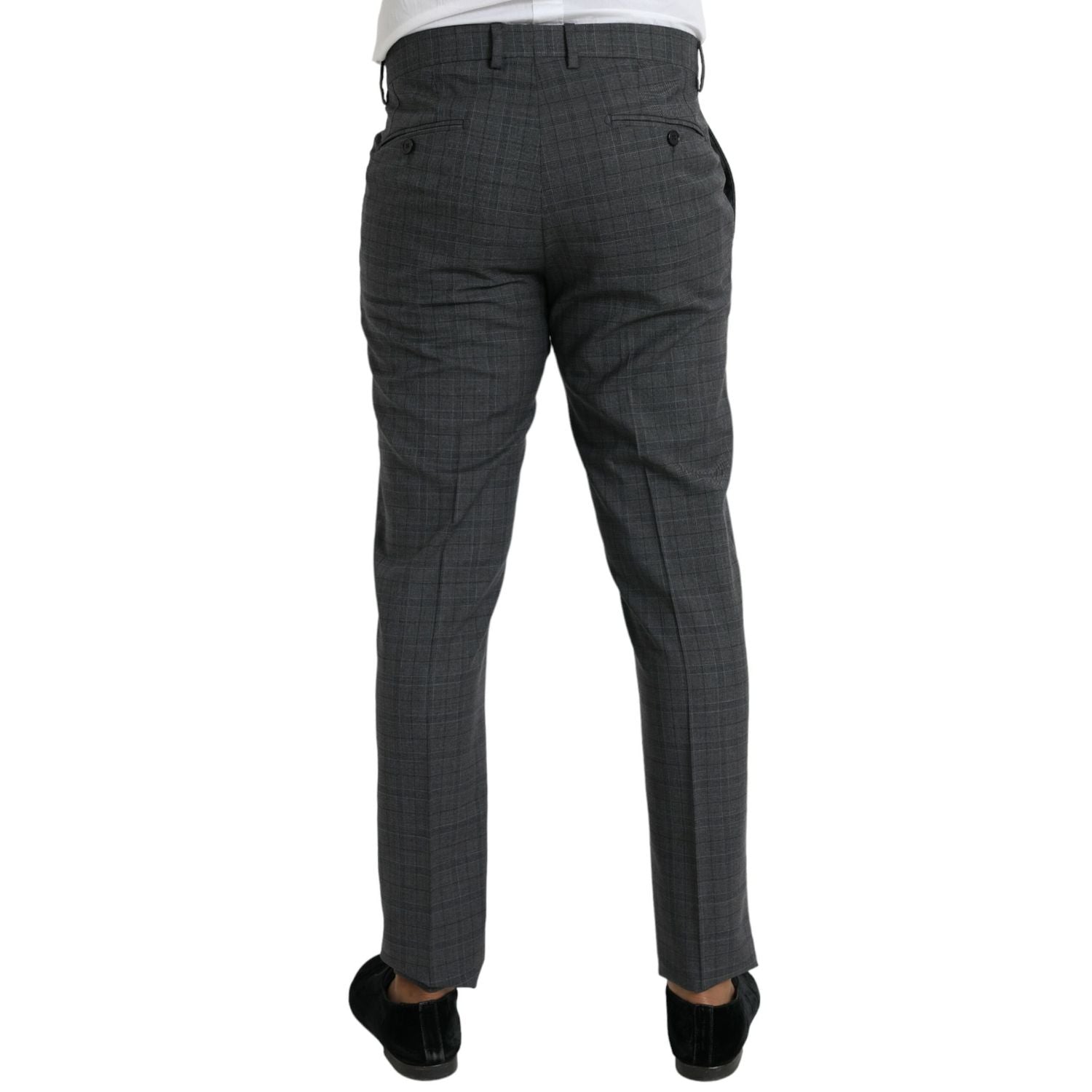 Dolce & Gabbana Gray Plaid Wool MARTINI Formal 2 Piece Suit