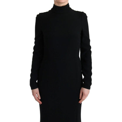 Dolce & Gabbana Black Stretch Long Gown Sheath Dress