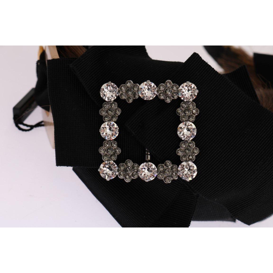 Dolce & Gabbana Clear Crystal Brown Hair Headband Tiara