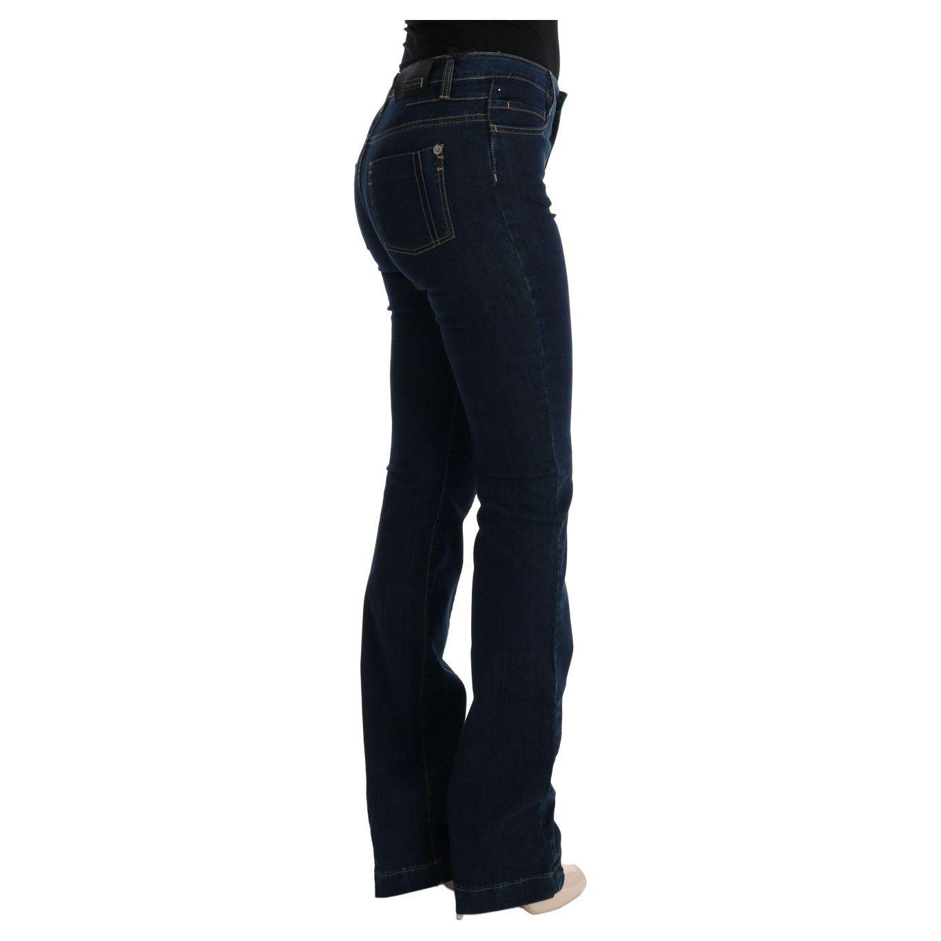 Costume National Blue Cotton Bootcut Flared Jeans