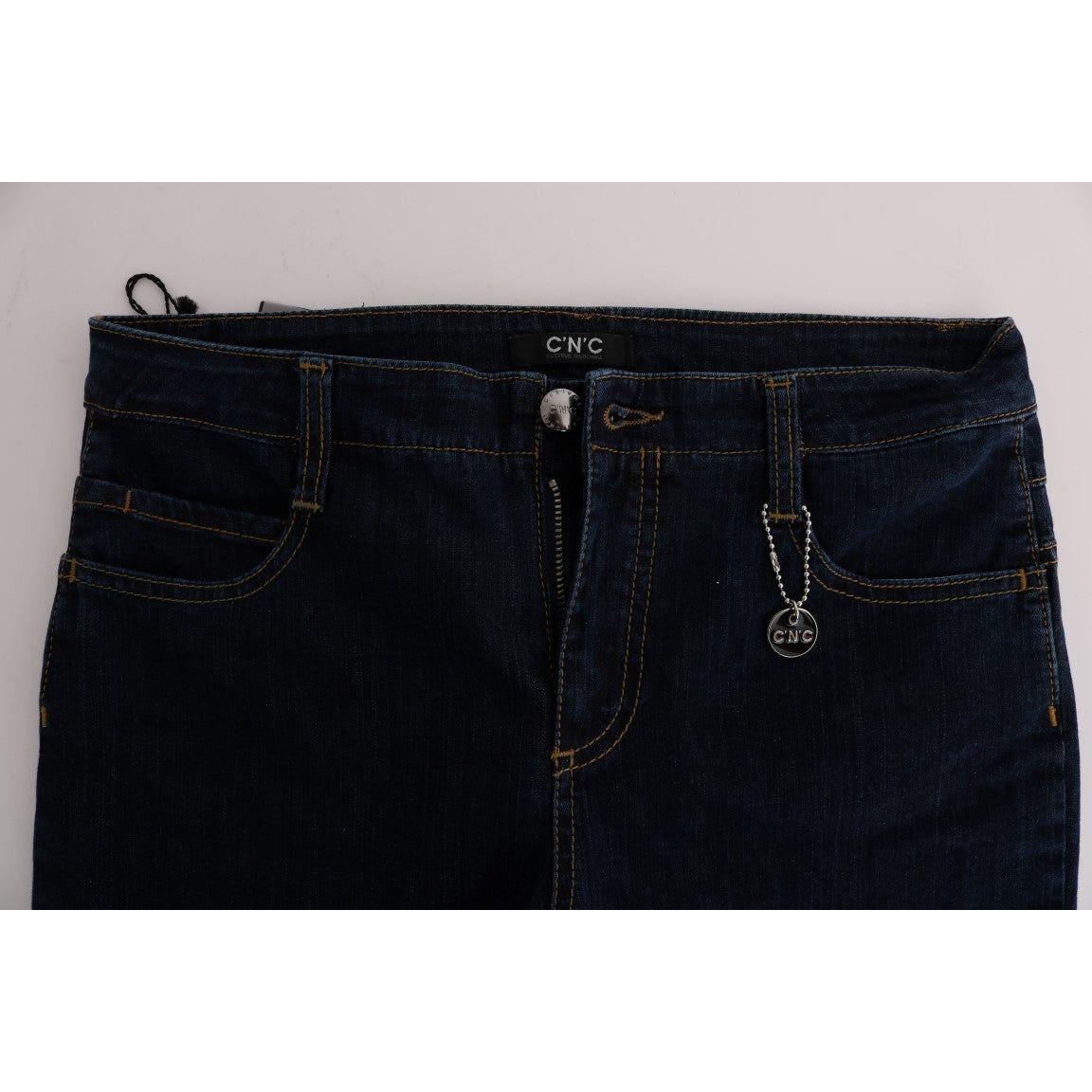 Costume National Blue Cotton Bootcut Flared Jeans