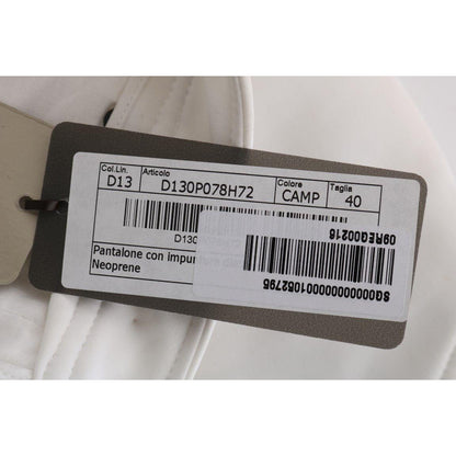 Ermanno Scervino White Cotton Slim Fit Casual Pants