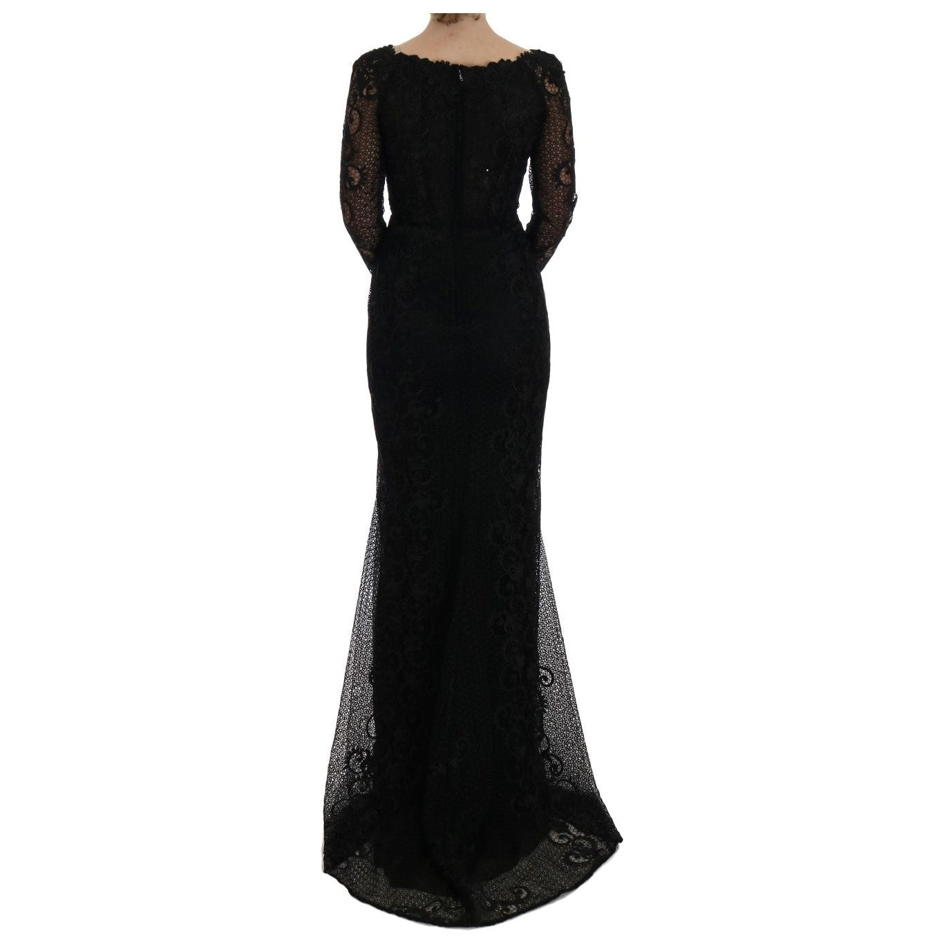 Dolce & Gabbana Black Floral Sheath Dress