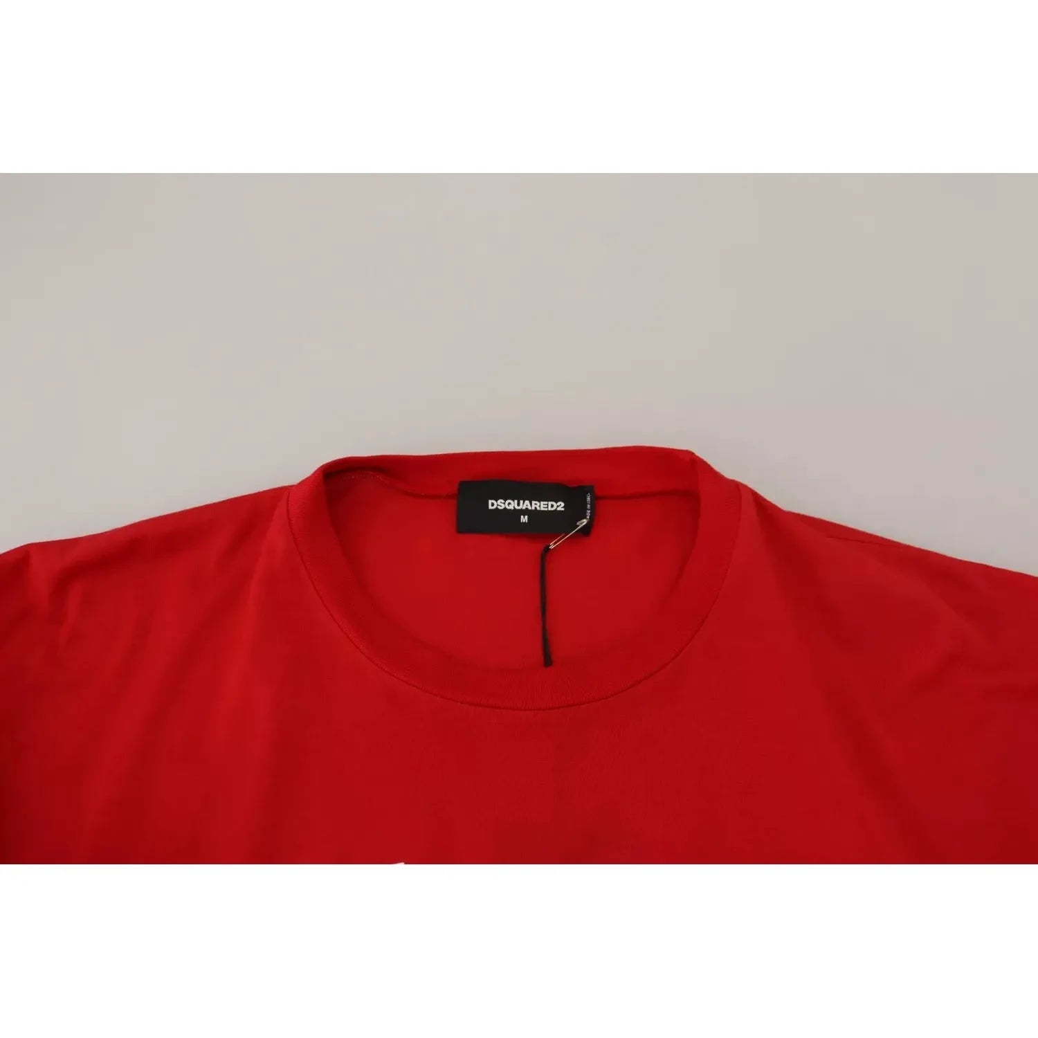 Dsquared² Red Printed Cotton Short Sleeves Crewneck T-shirt