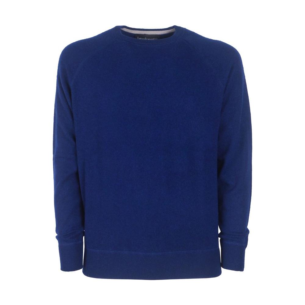 Emilio Romanelli Navy Cashmere Men Sweater