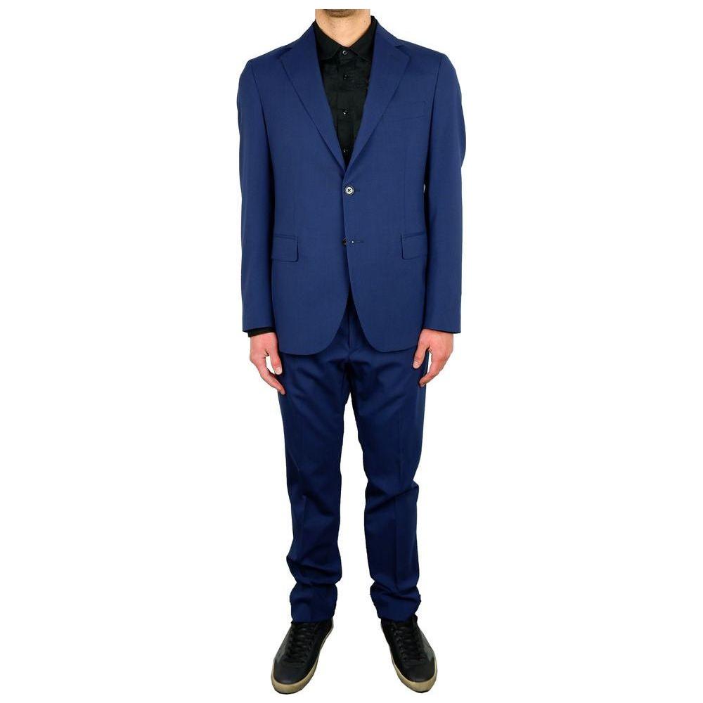 Aquascutum Blue Wool Men Suit
