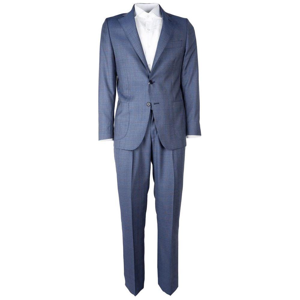 Made in Italy Blue Wool Two-Piece Suit