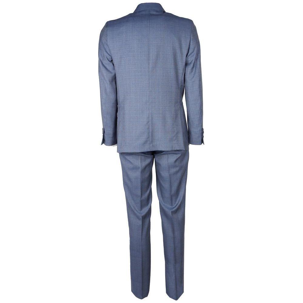 Made in Italy Blue Wool Two-Piece Suit