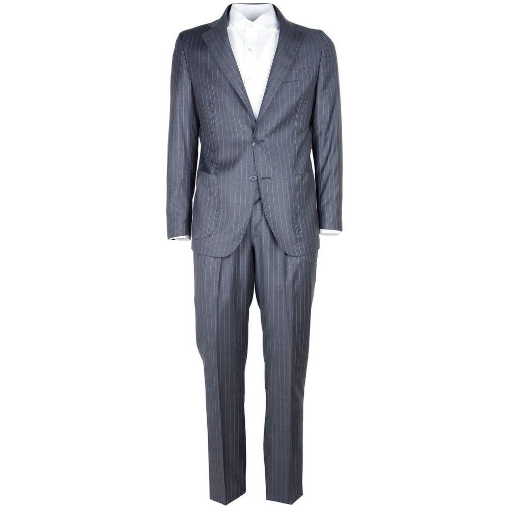 Made in Italy Gray Wool Two-Piece Suit