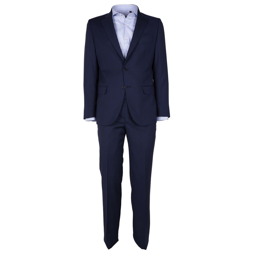 Made in Italy Blue Wool Two-Piece Suit