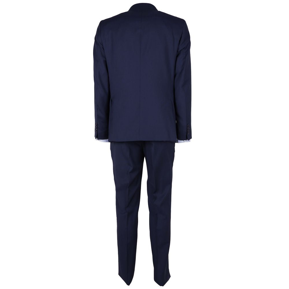 Made in Italy Blue Wool Two-Piece Suit