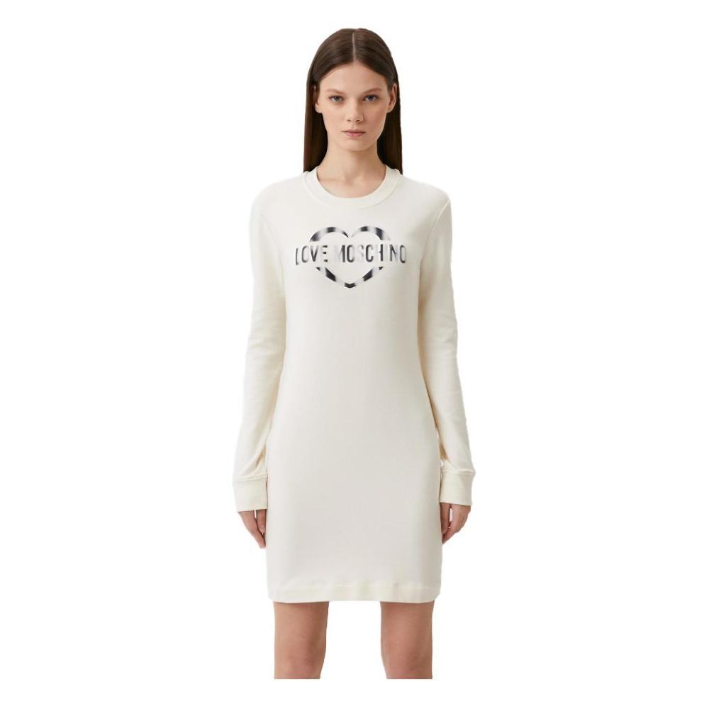 Love Moschino White Cotton Dress