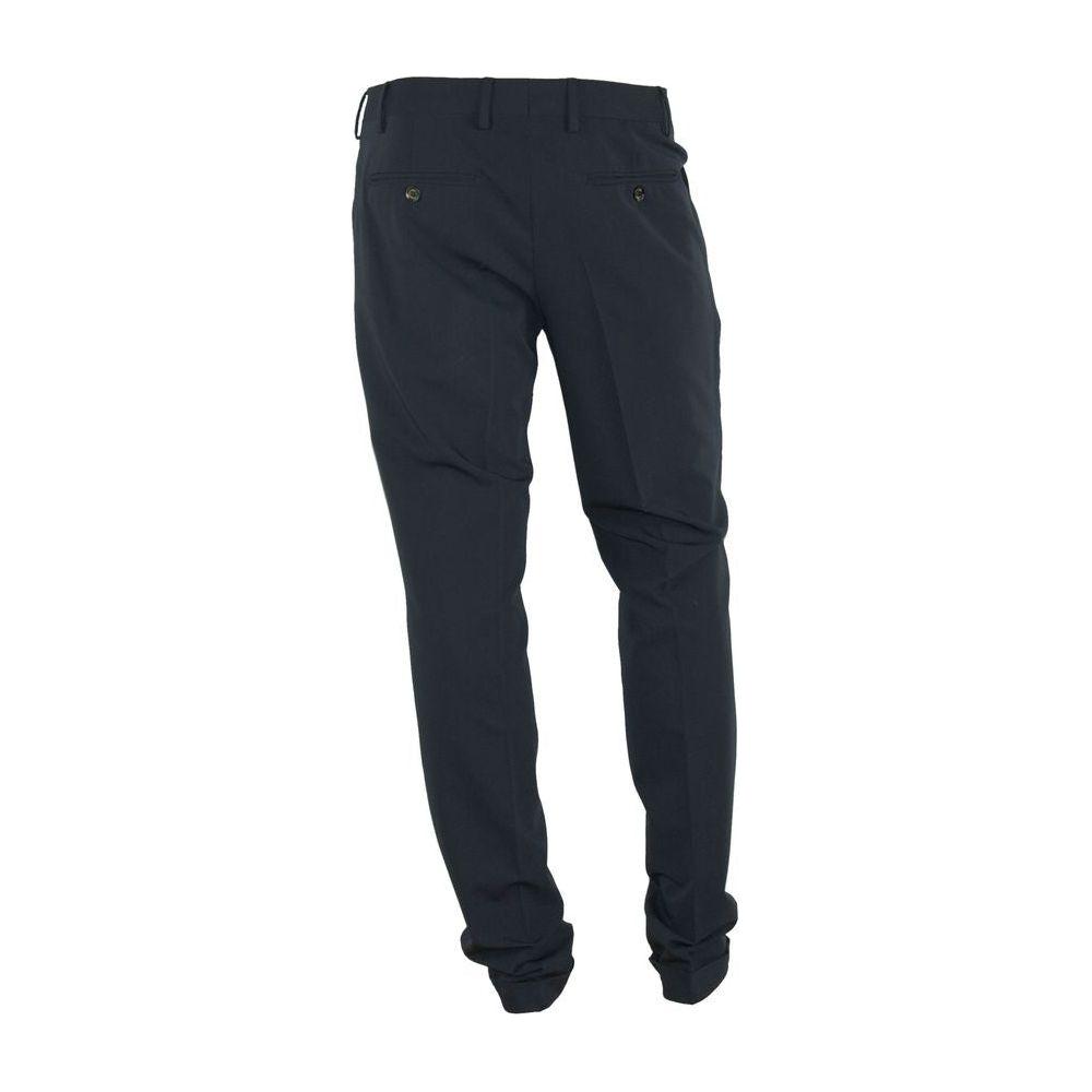 Made in Italy Black Polyester Pant