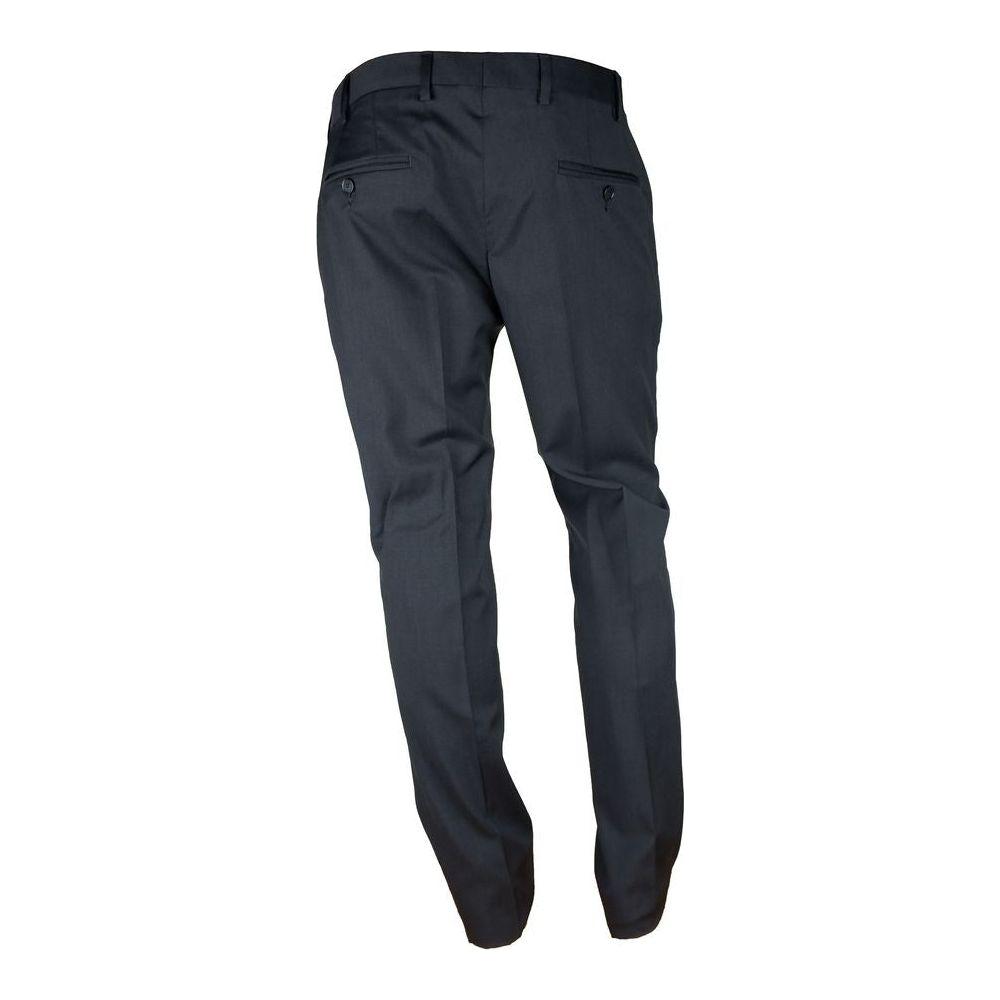 Made in Italy Black Wool Two-Piece Suit