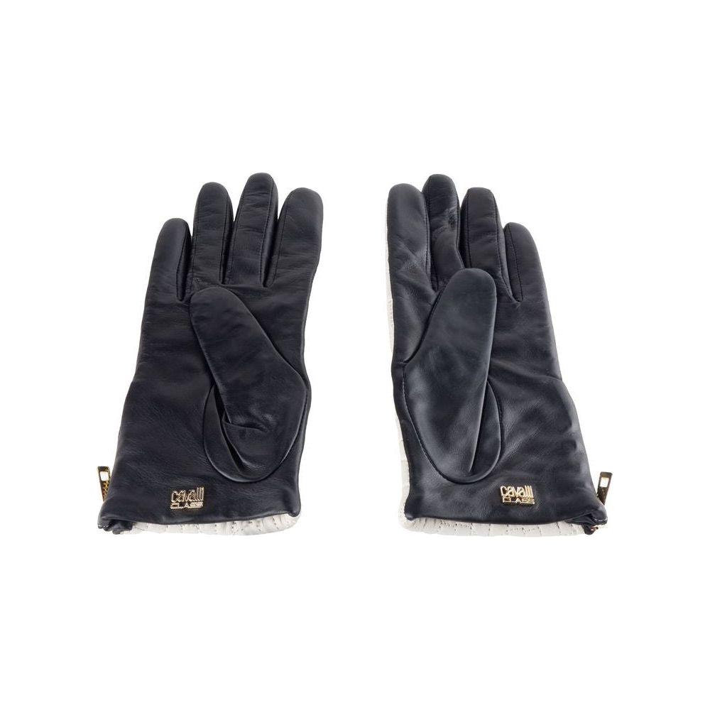 Cavalli Class Gray Lambskin Glove