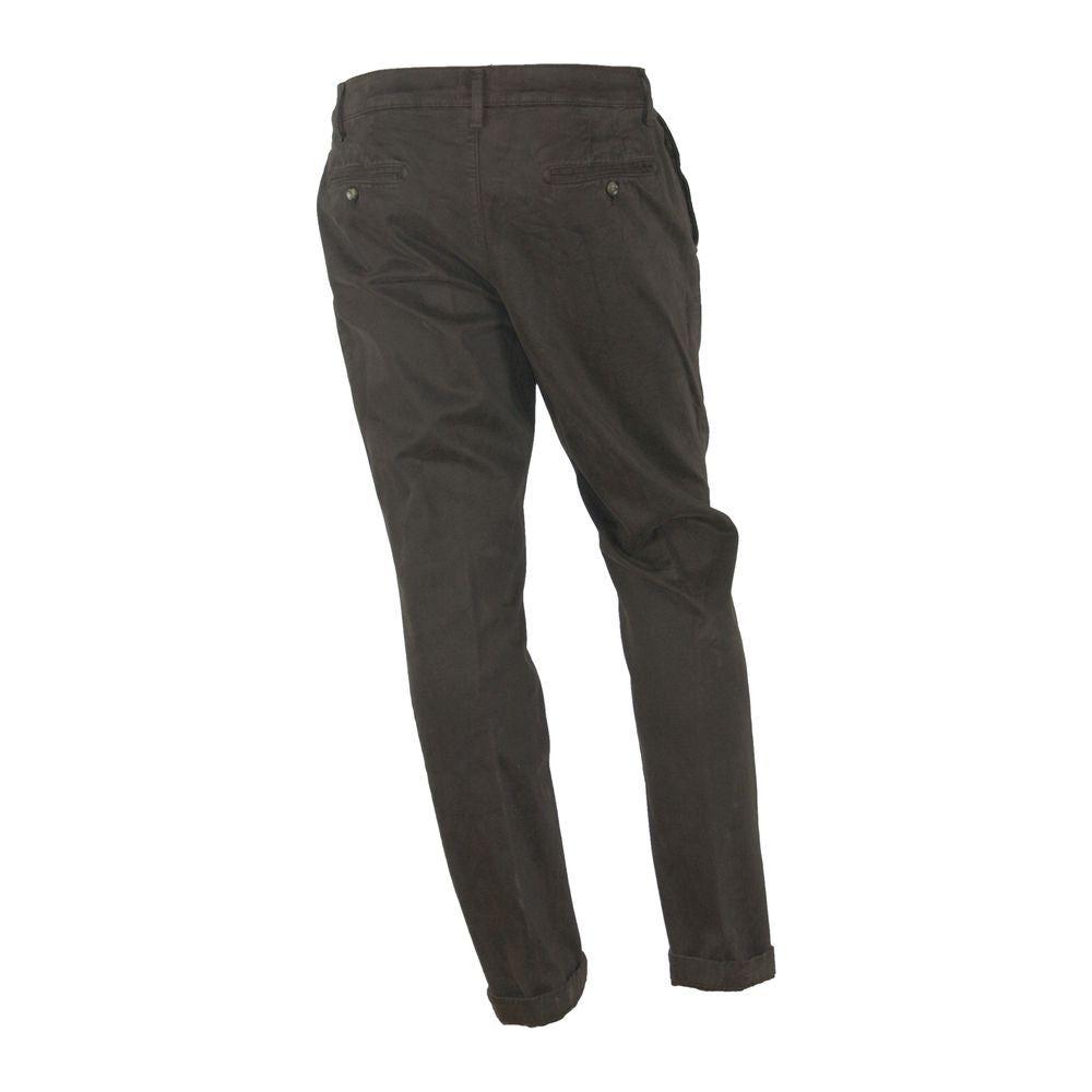 Made in Italy Brown Cotton Pant