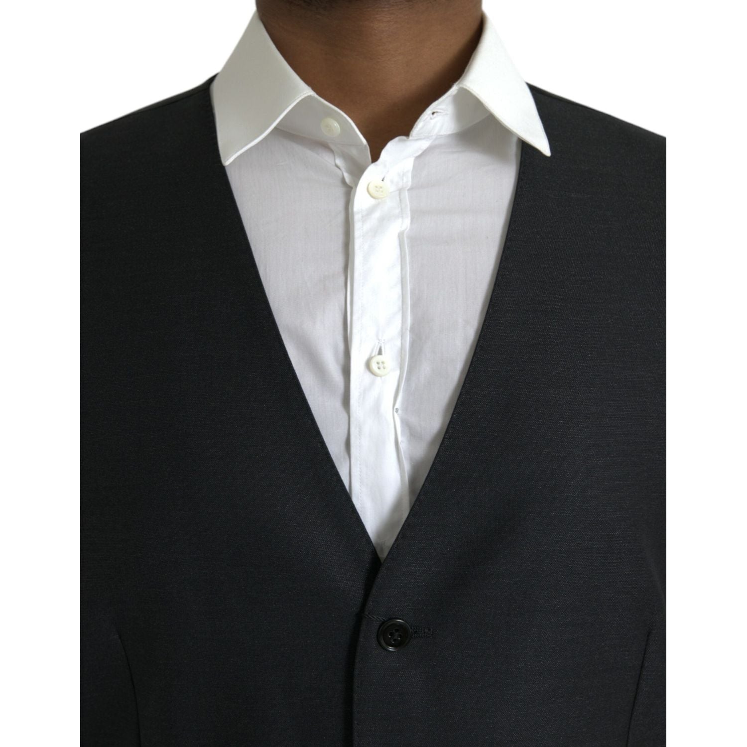 Dolce & Gabbana Black Wool Waistcoat Dress Formal Vest