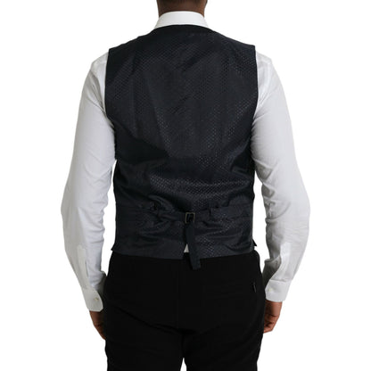 Dolce & Gabbana Black Wool Waistcoat Dress Formal Vest