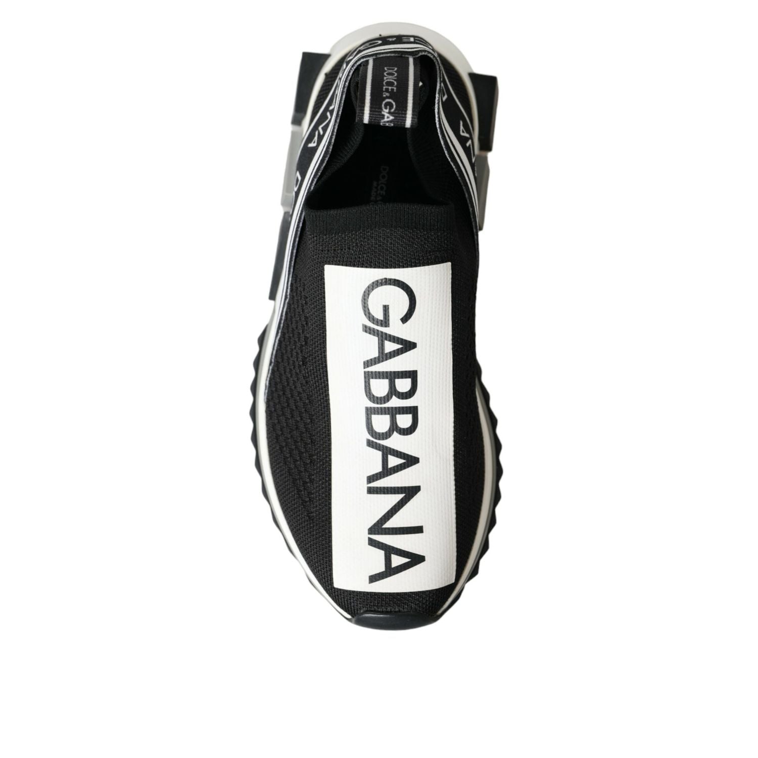 Dolce & Gabbana Black White Slip On Sorrento Sneakers Shoes