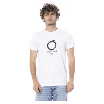 Trussardi Beachwear White Cotton T-Shirt MAN T-SHIRTS