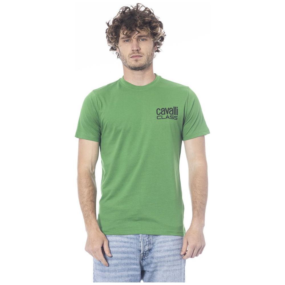 Cavalli Class Green Cotton T-Shirt