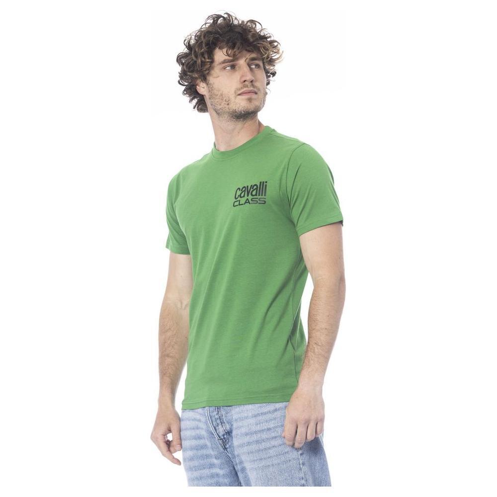 Cavalli Class Green Cotton T-Shirt