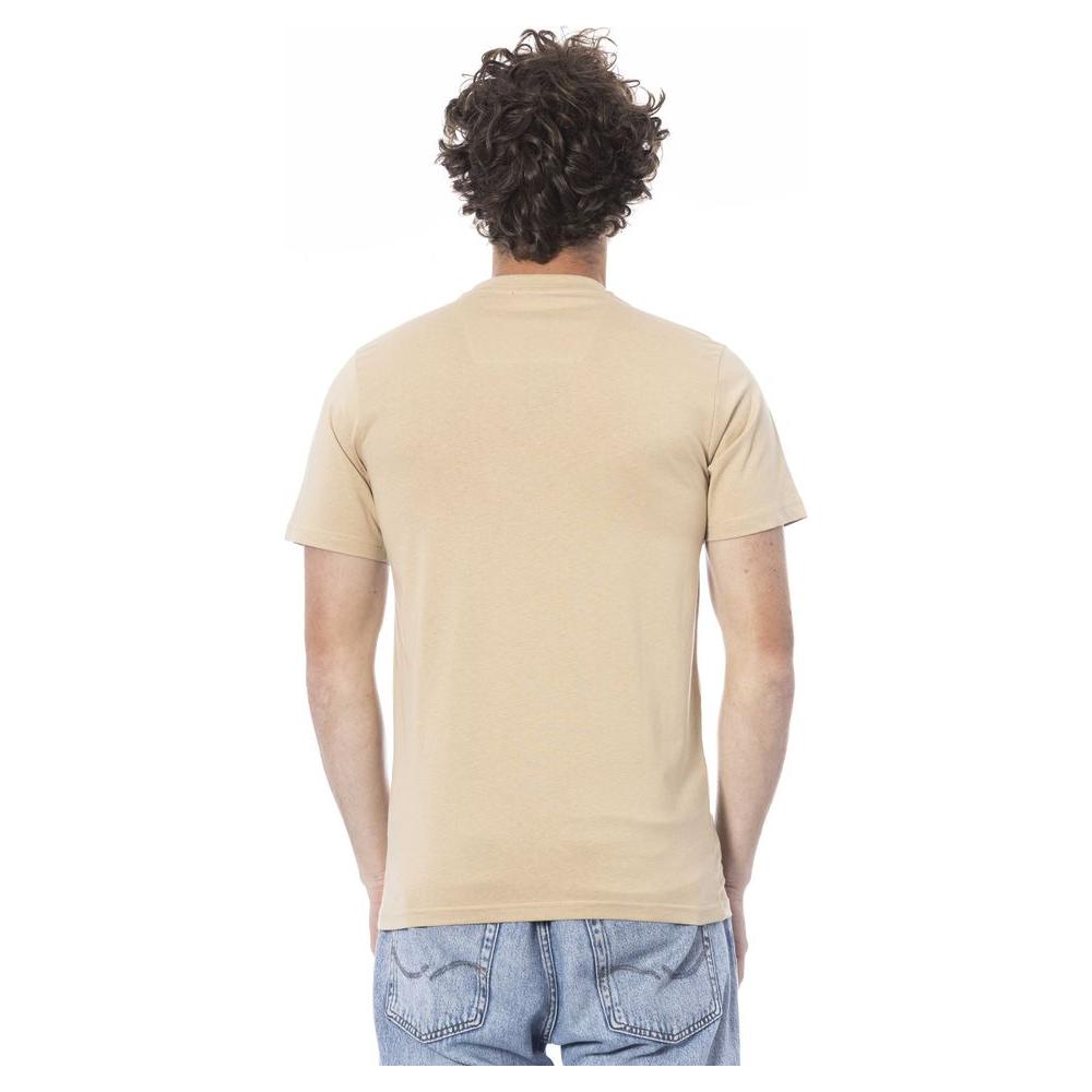 Cavalli Class Beige Cotton Men T-Shirt CA-24369-L