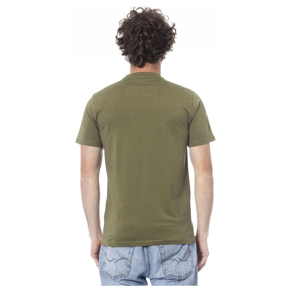 Cavalli Class Green Cotton Men T-Shirt