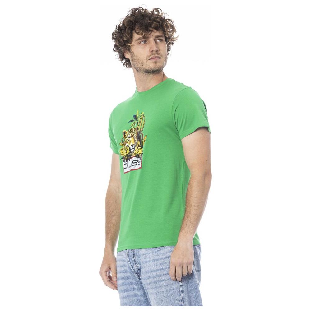 Cavalli Class Green Cotton T-Shirt
