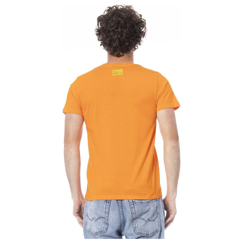 Cavalli Class Orange Cotton T-Shirt