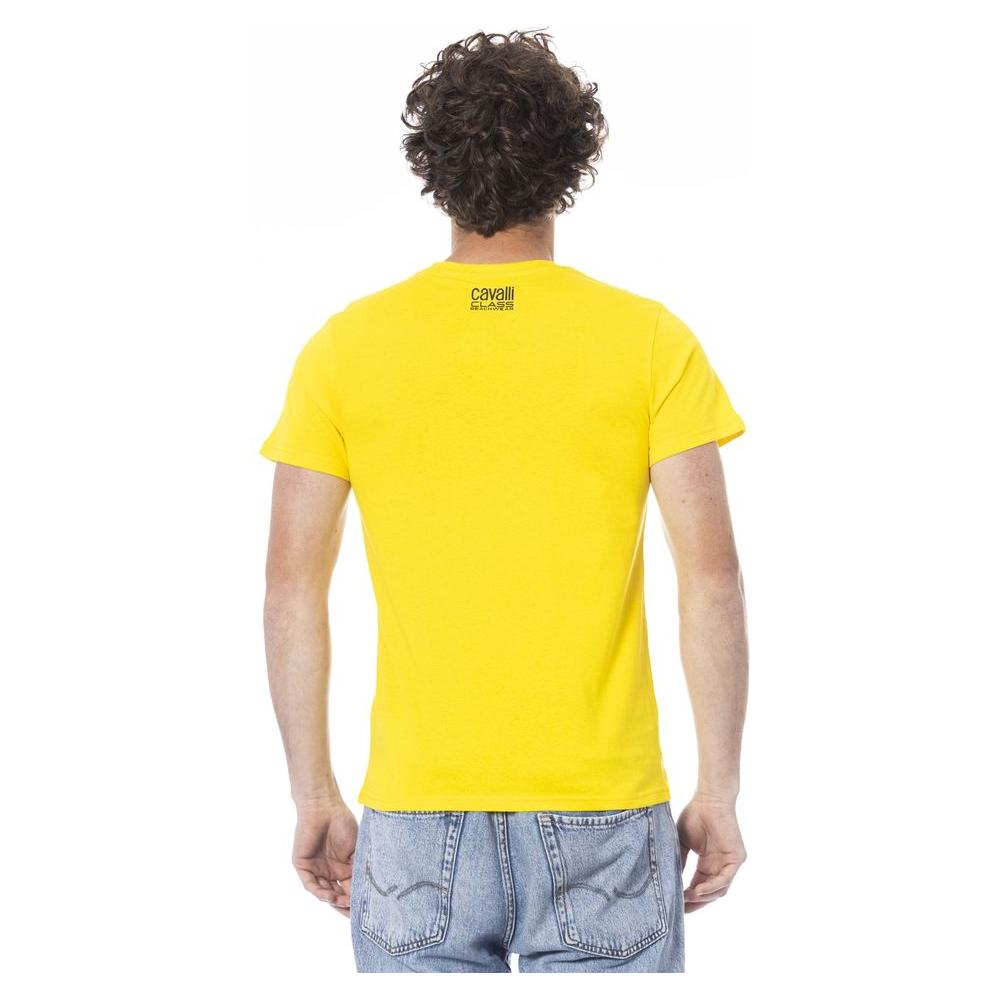 Cavalli Class Yellow Cotton T-Shirt