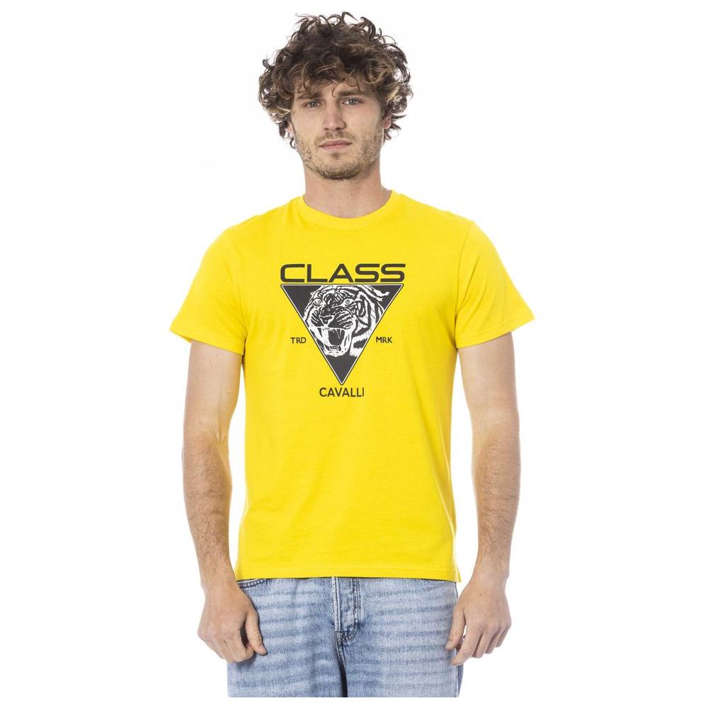 Cavalli Class Yellow Cotton T-Shirt