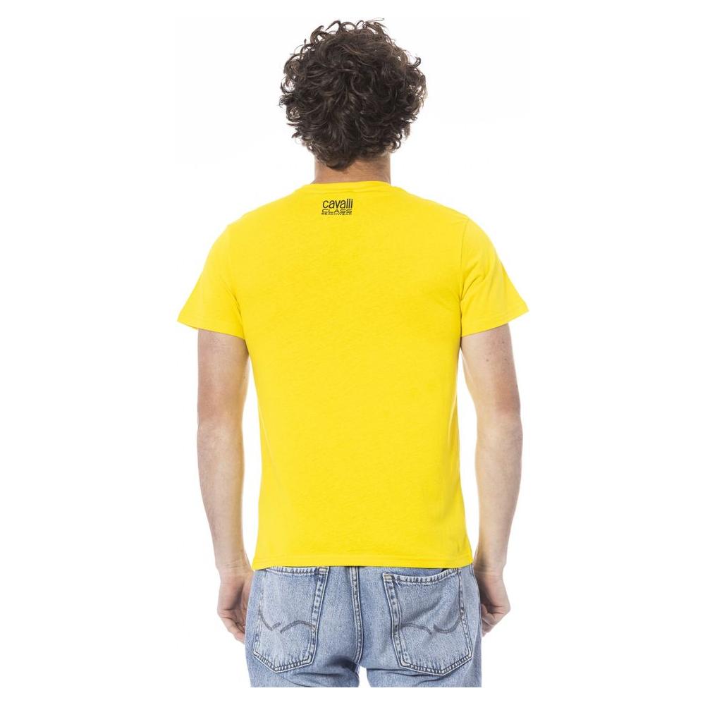 Cavalli Class Yellow Cotton T-Shirt