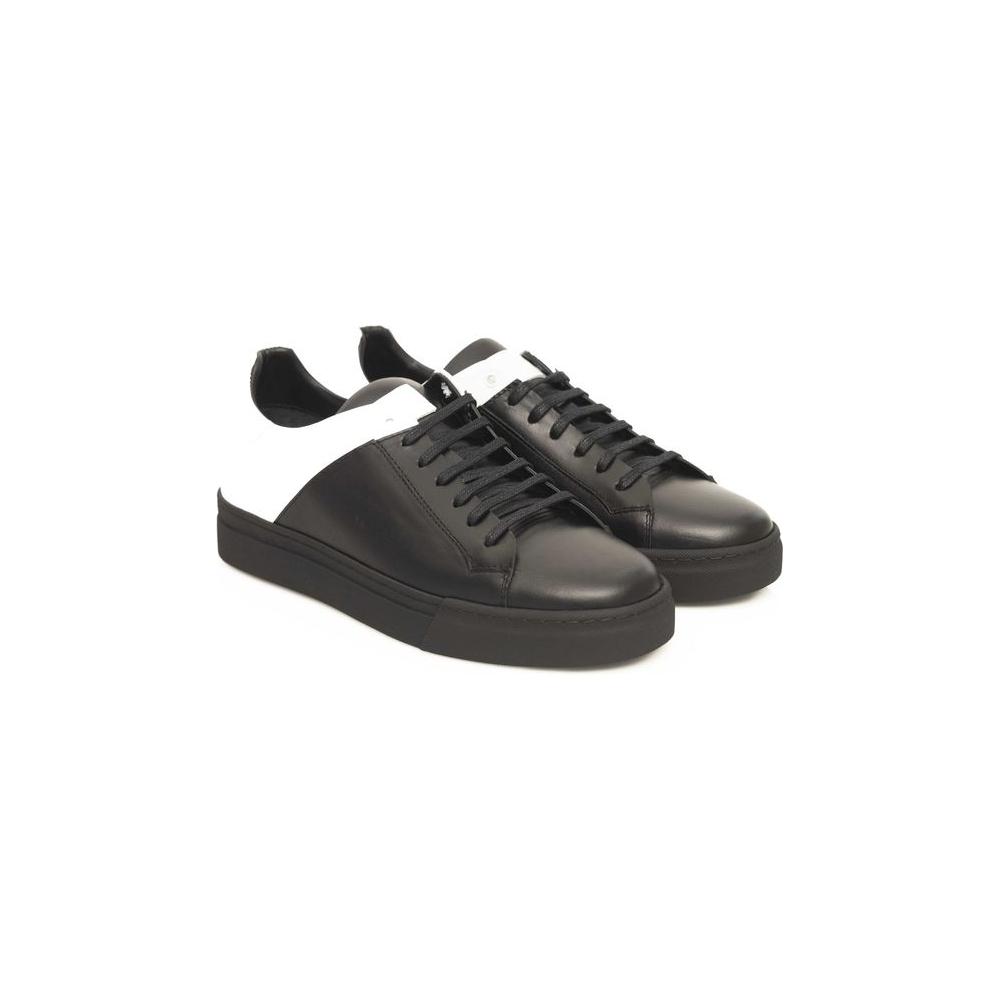 Cerruti 1881 Black And White Cowhide Sneaker