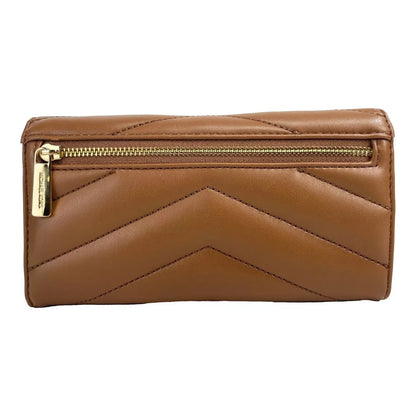 Michael Kors Jet Set Travel Large Quilted Leather Trifold Wallet Brown