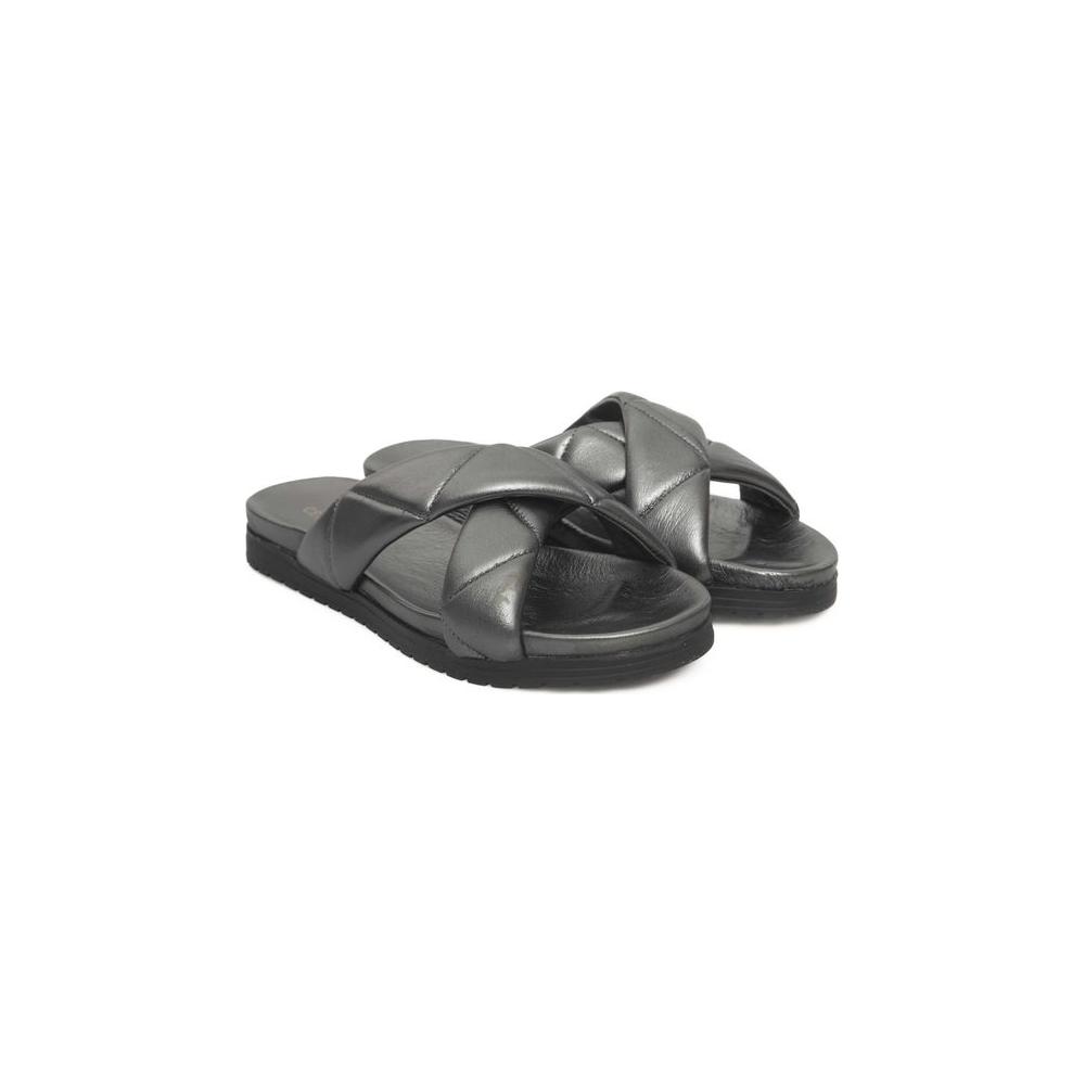 Cerruti 1881 Gray Lambskin Women Sandal