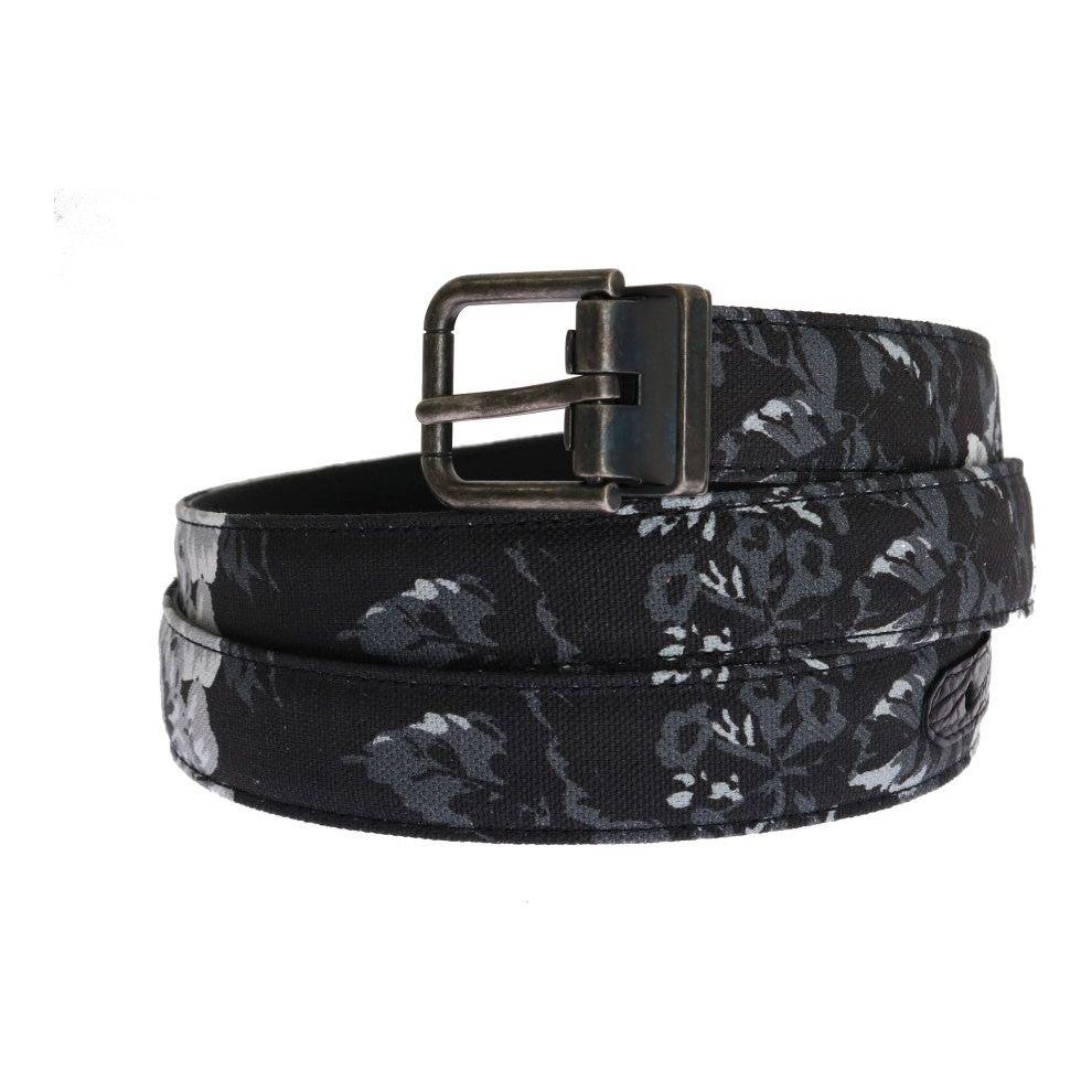 Dolce & Gabbana Black Cayman Linen Leather Belt