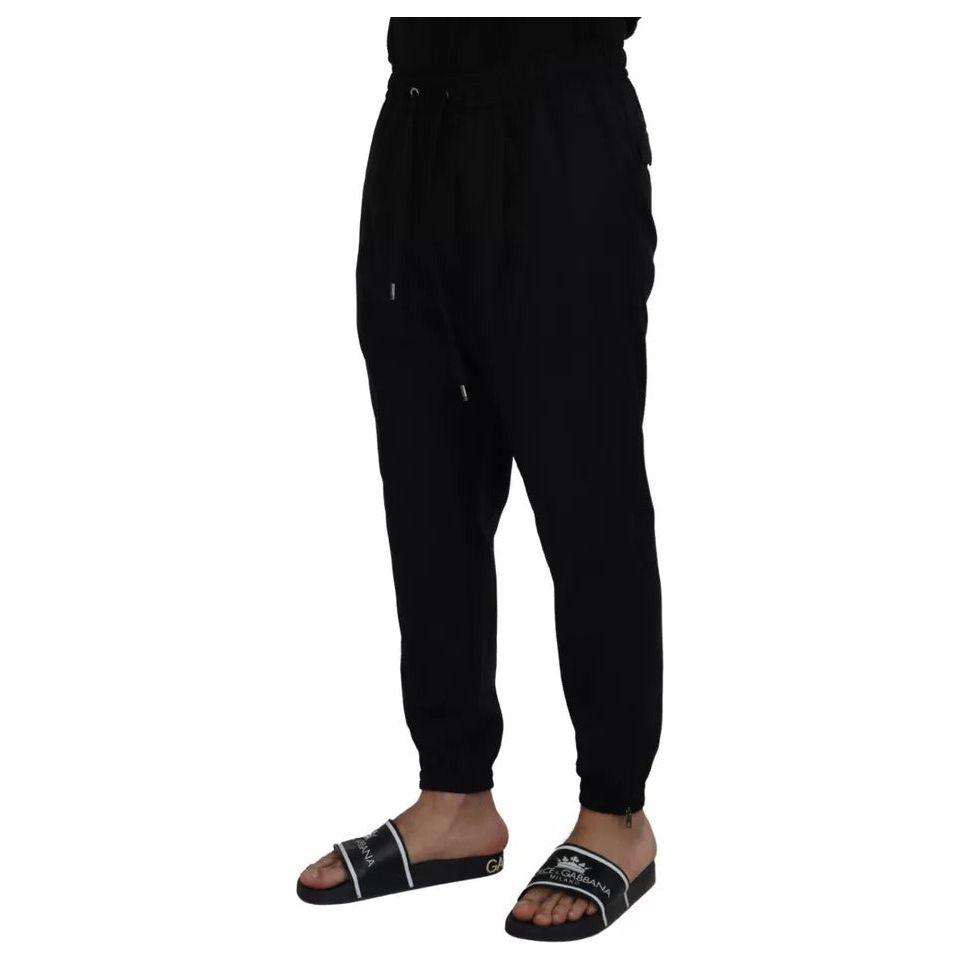 Dolce & Gabbana Black Jogger Jogging Wool Pants