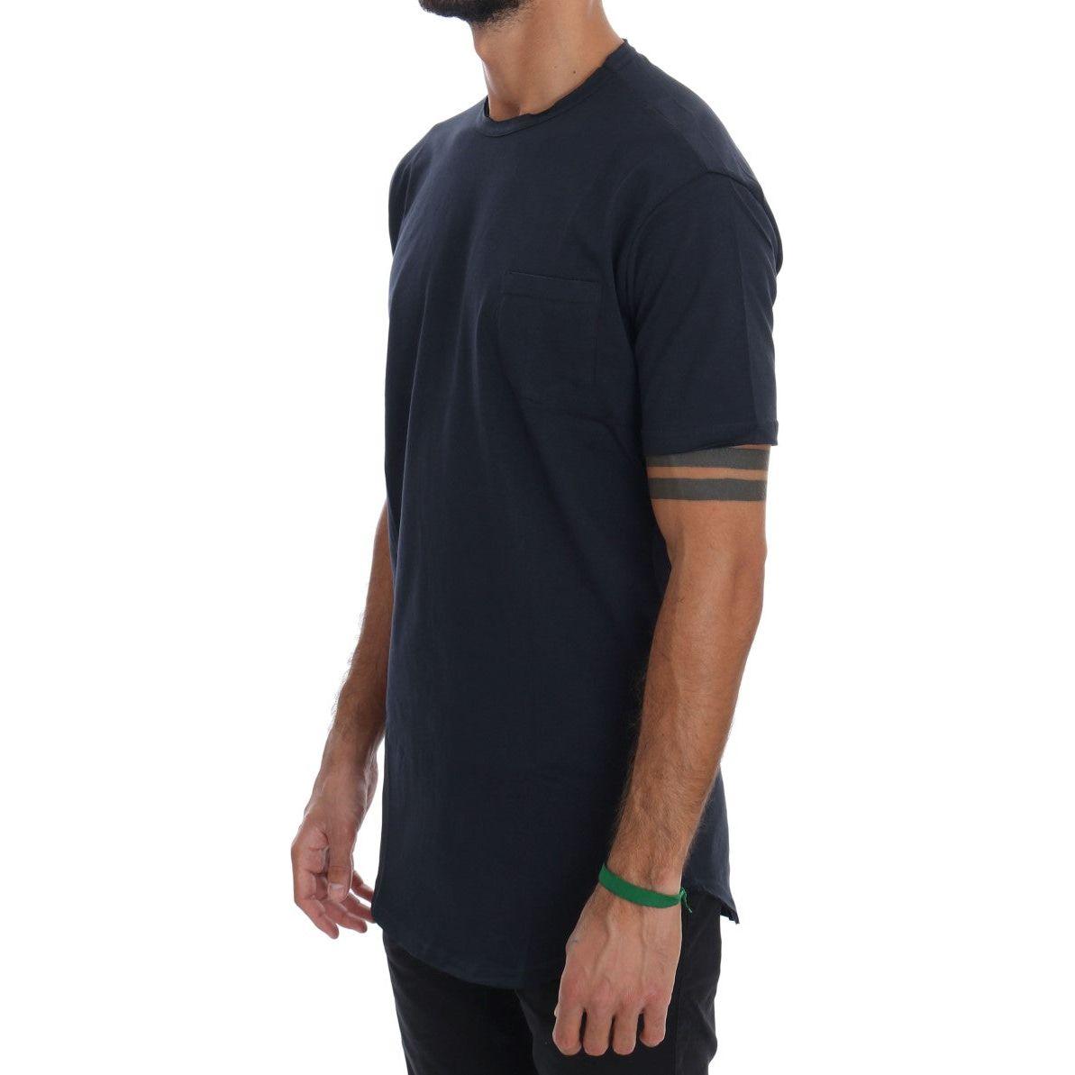 Daniele Alessandrini Blue Cotton Crewneck T-Shirt