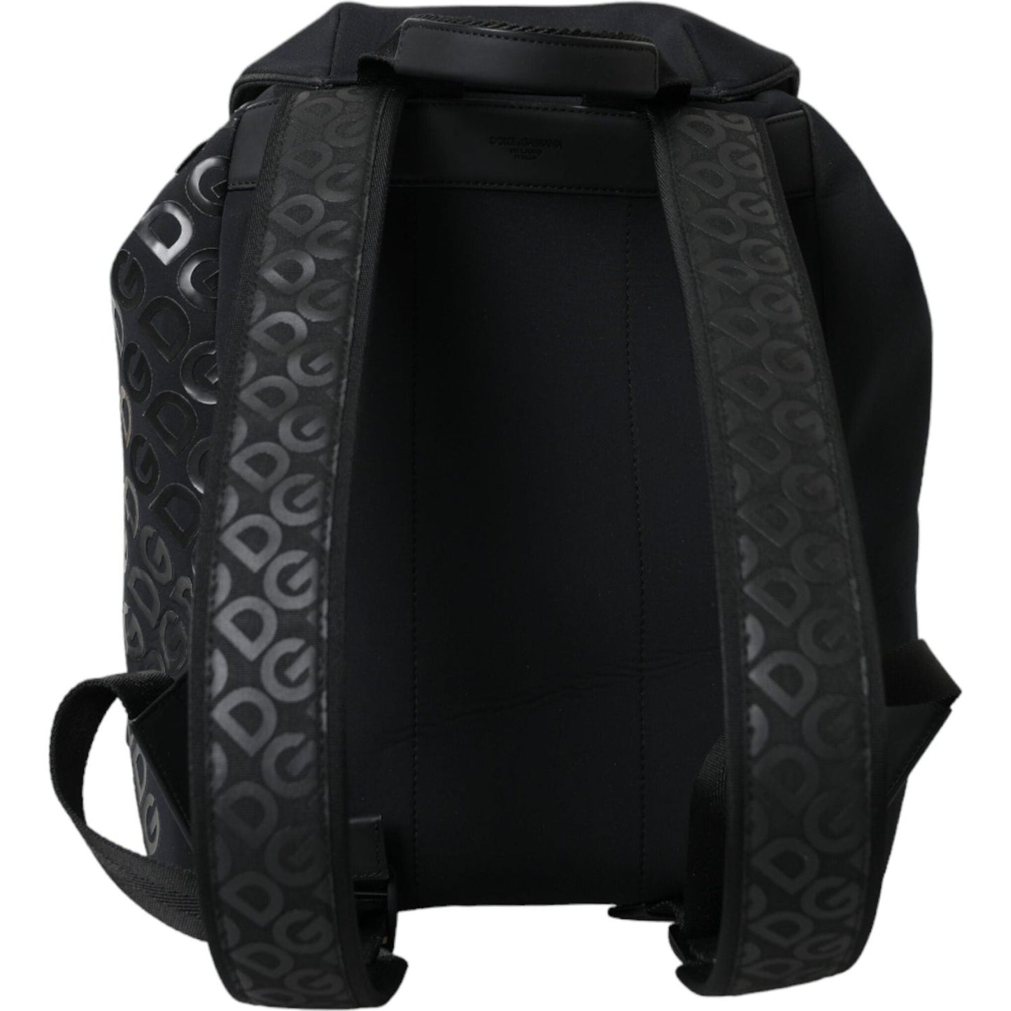 Dolce & Gabbana Black Neoprene Nylon DG Logo School Backpack Bag