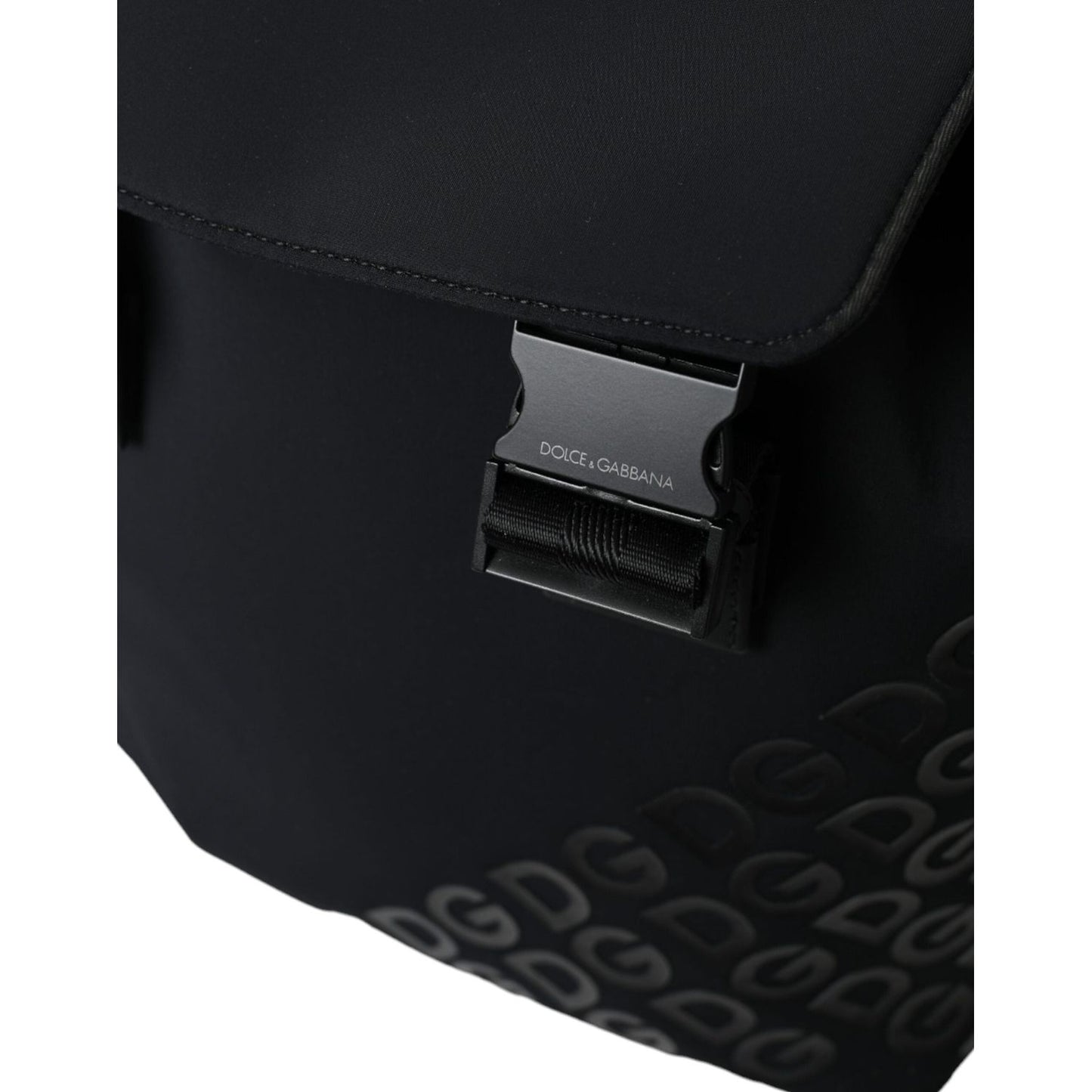 Dolce & Gabbana Black Neoprene Nylon DG Logo School Backpack Bag