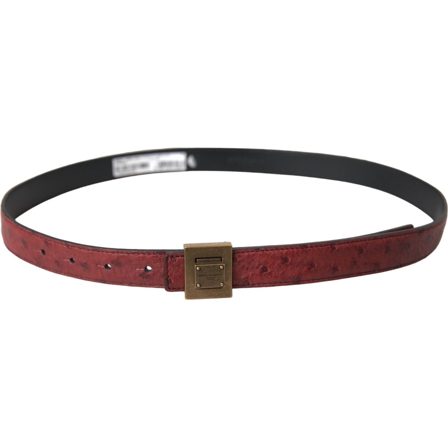 Dolce & Gabbana Brown Leather Square Metal Buckle Belt
