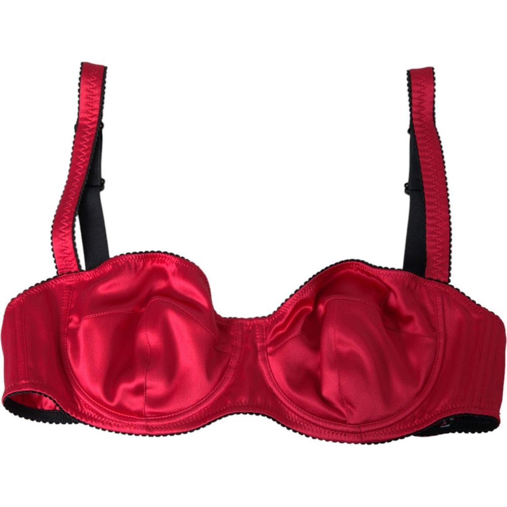 Dolce & Gabbana Bordeaux Silk Stretch Balconcino Bra Underwear BIK1794-1