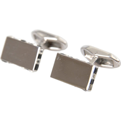 Dolce & Gabbana Silver Plated Metal Brass Pin Men Cufflinks Cufflinks