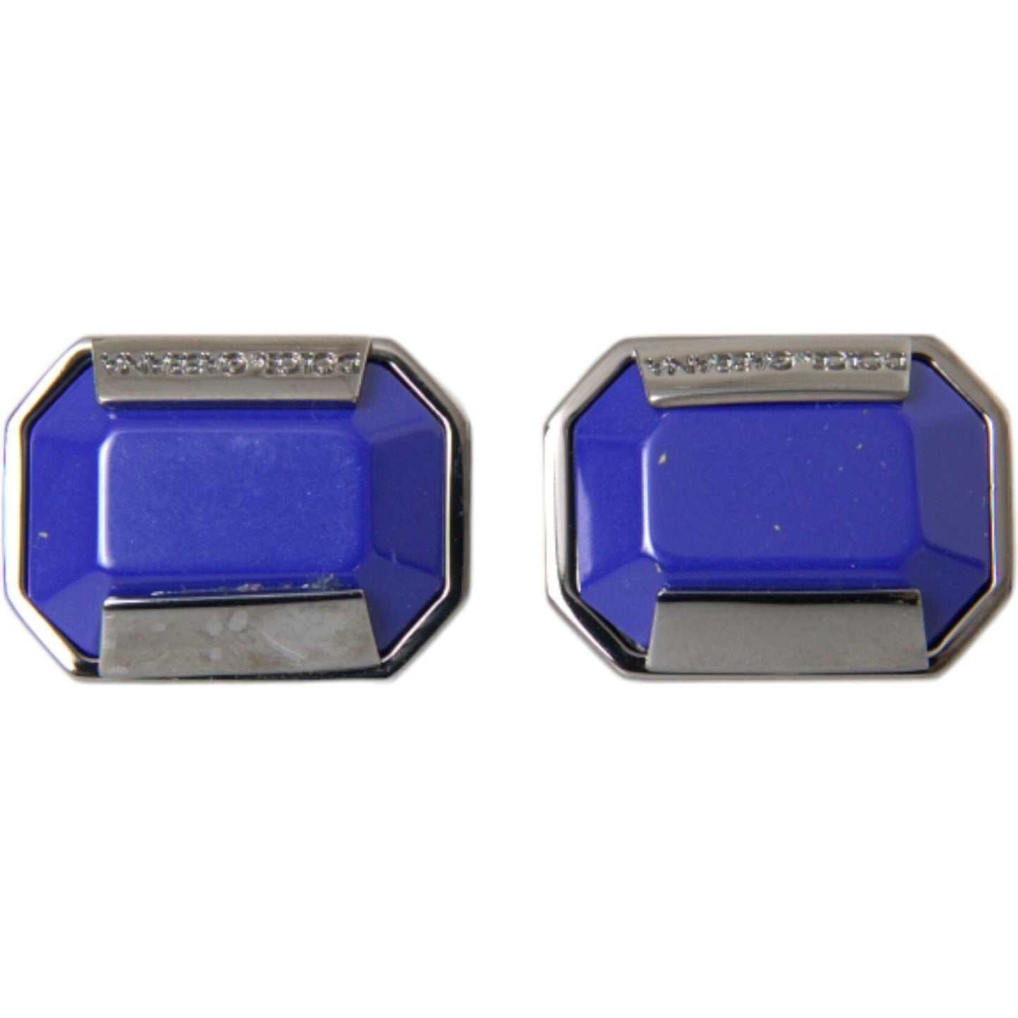 Dolce & Gabbana Silver Plated Brass Pin Crystal Cufflinks Cufflinks