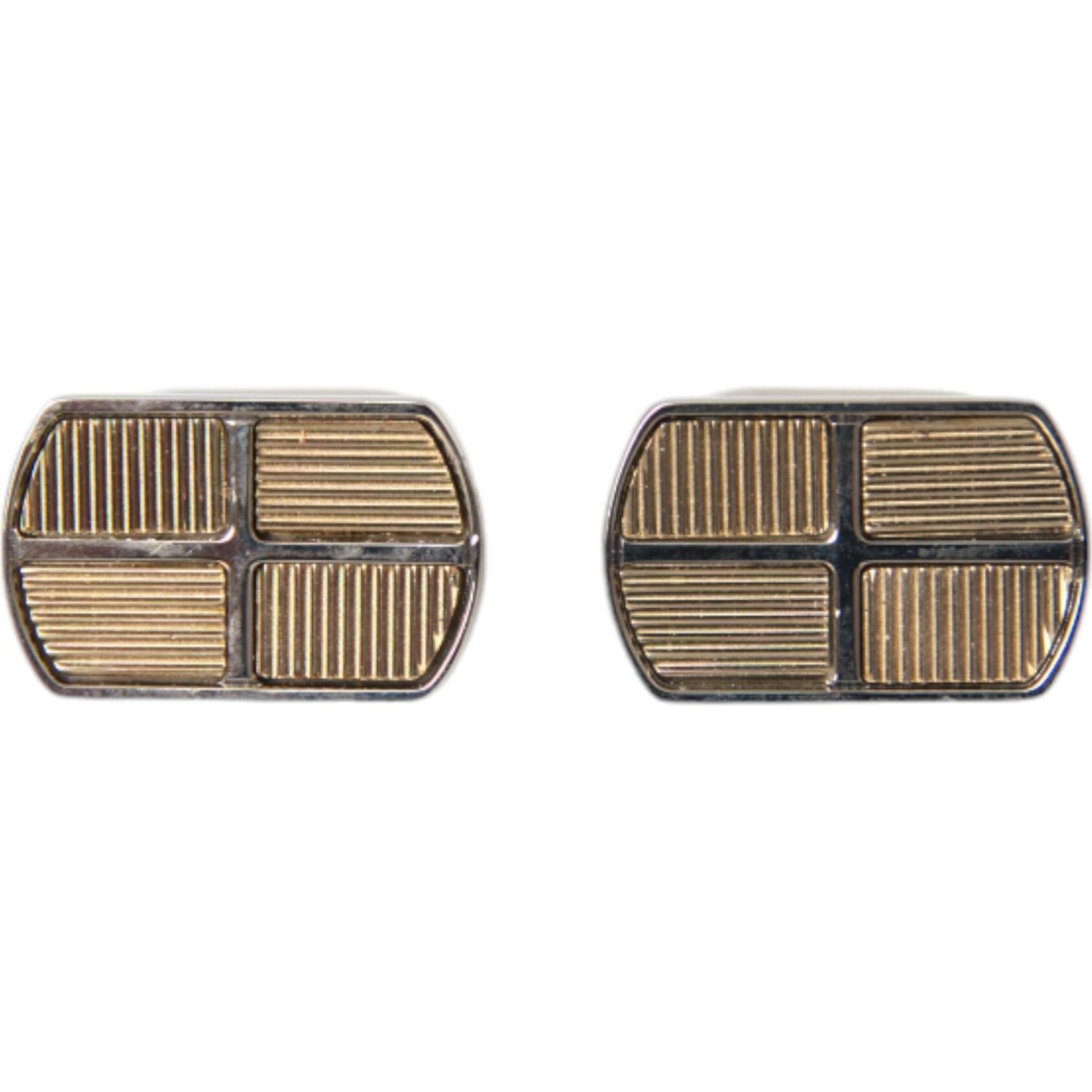 Dolce & Gabbana Silver Gold Plated Metal Brass Pin Cufflinks