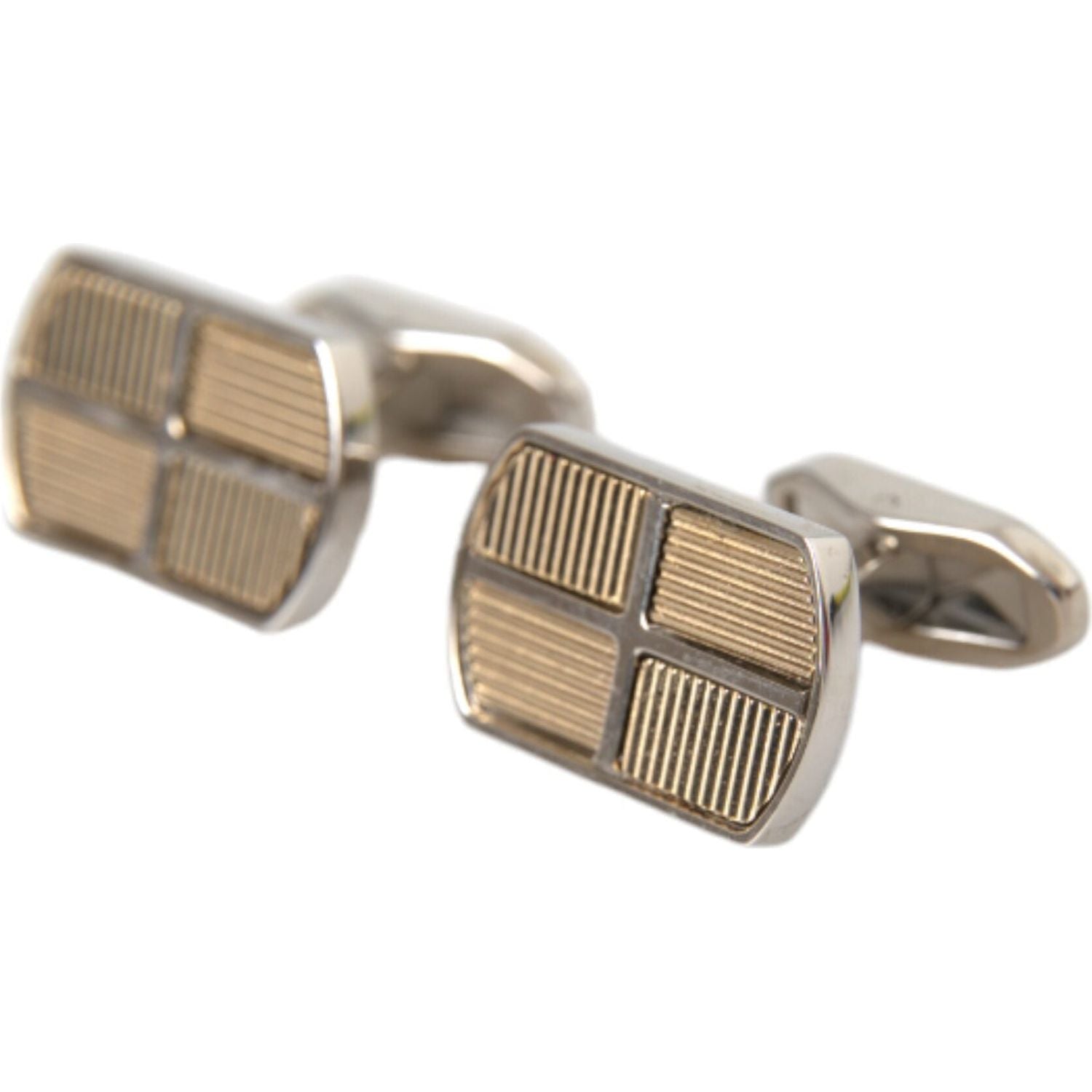 Dolce & Gabbana Silver Gold Plated Metal Brass Pin Cufflinks