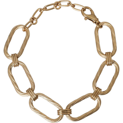 Dolce & Gabbana Gold Tone Brass Large Link Chain Jewelry Necklace