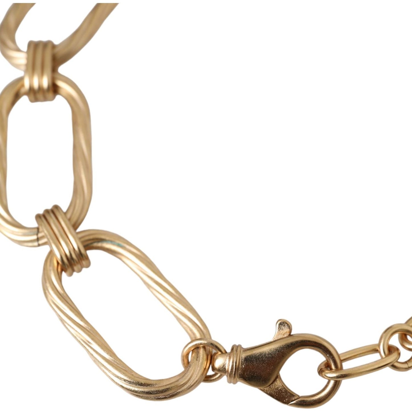Dolce & Gabbana Gold Tone Brass Large Link Chain Jewelry Necklace