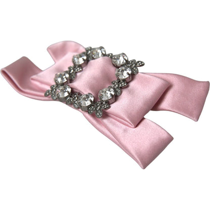 Dolce & Gabbana Pink Satin Crystal Jewelry Brooch Hair Pin